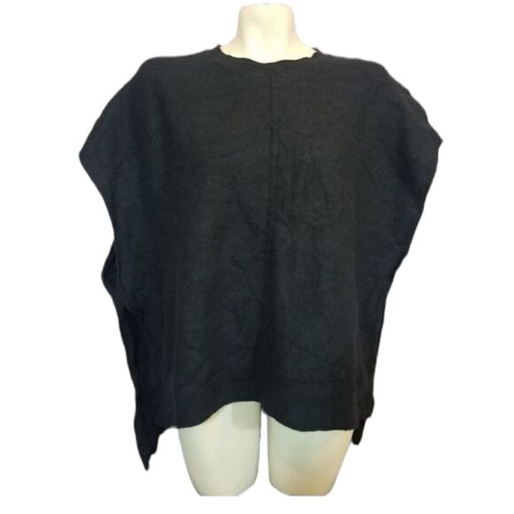 Nordstrom Black Wool/Cashmere Square Top One Size - Picture 1 of 6